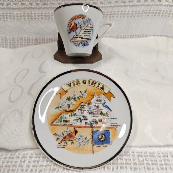 Vintage Virginia State Souvenir Plate & Teacup Set – Made in Japan - Picture 4 of 7